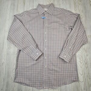 Gold Label Roundtree & Yorke Shirt Mens 15.5 33 Plaid Non-Iron‎ Fitted